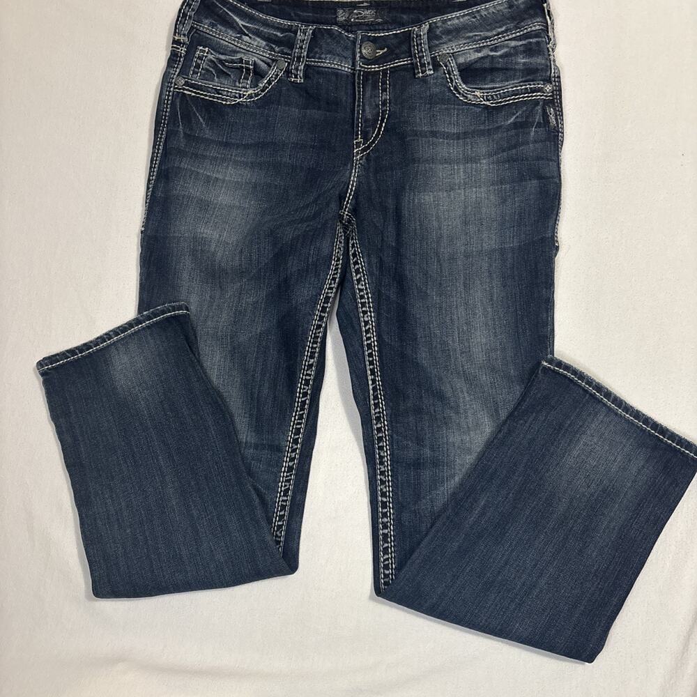 Silver Suki straight leg Jeans Women's Size 14 Length 32 Blue Denim Pants